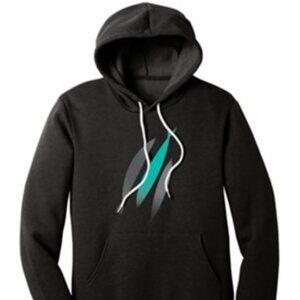 Three Fish Hooded Sweatshirt, Heathered Black, Youth Small - Brand New